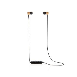 Auriculares publicitarios inalámbricos bambú